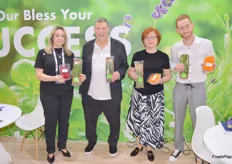 Bless S.R. Ltd’s team posing with their edible flowers, herbs and exotic fruit that was on display. They were happy to meet new clients and to be back to see existing ones.